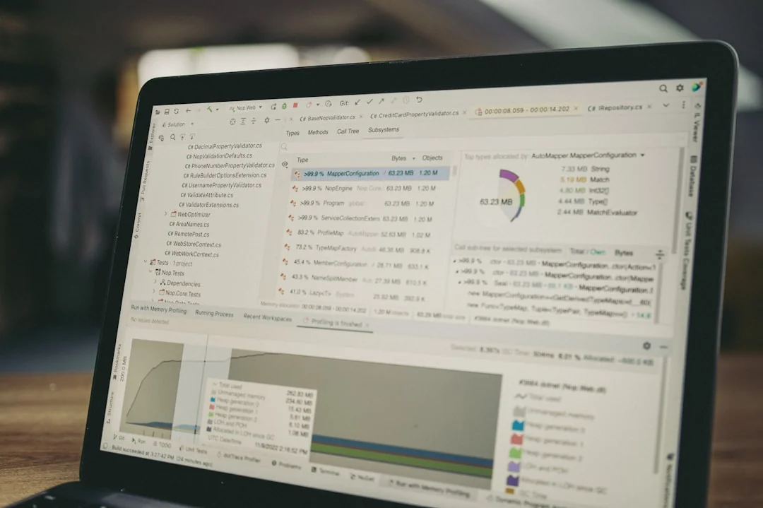 Person analyzing cryptocurrency data using a laptop, highlighting financial insights.